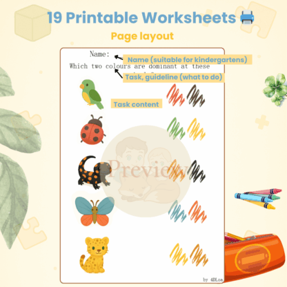 Montessori school worksheets Animals (Edition 2) + FREE GIFT - Image 3