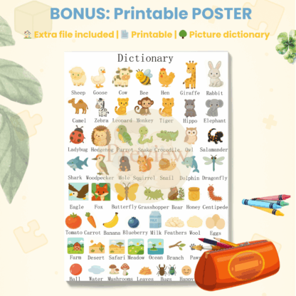 Montessori school worksheets Animals (Edition 2) + FREE GIFT - Image 4