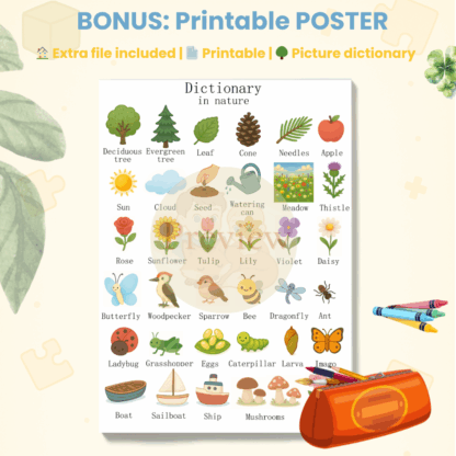 Montessori school worksheets Nature + FREE GIFT - Image 4